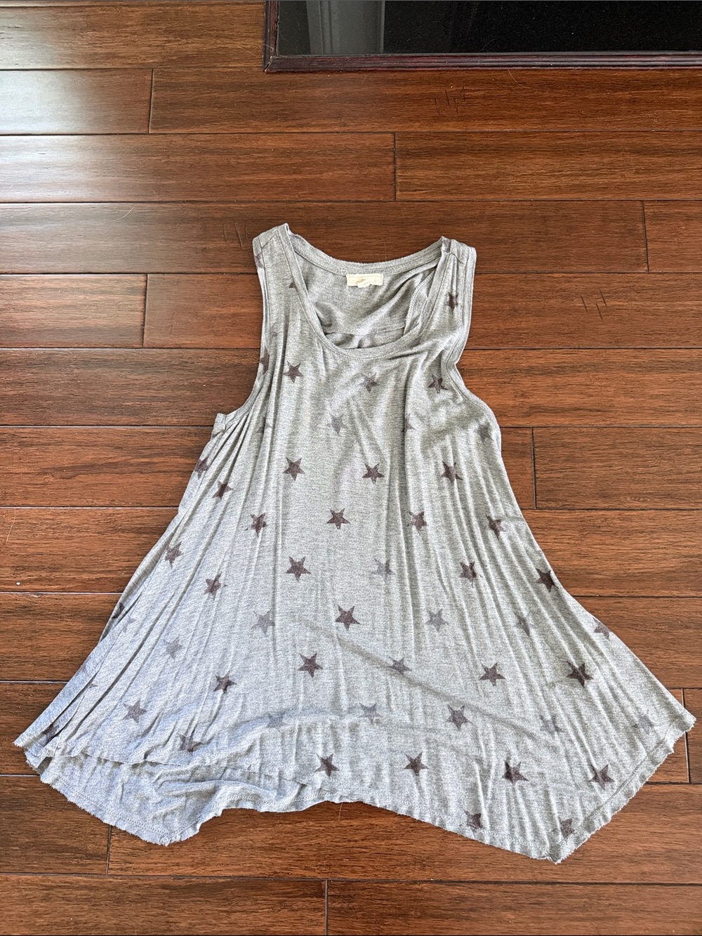 Cupio Gray Star Print Swing Tank Top